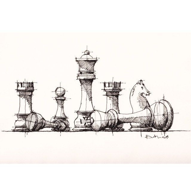 640x640 Chess Pieces - Chess Pieces Sketch