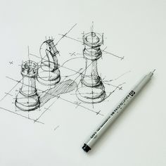 236x236 Chess Pieces - Chess Pieces Sketch