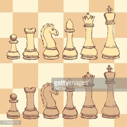416x416 Sketch Chess Figurel In Vintage Style Stock Vectors - Chess Sketch