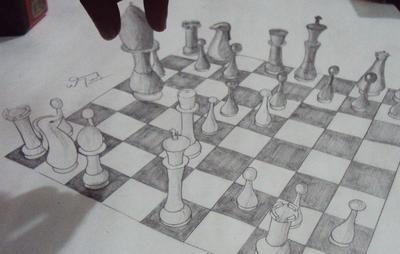 400x254 3d Chess - Chess Sketch