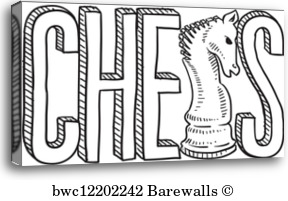 288x201 Canvas Print Of Chess Sketch Barewalls Posters Amp Prints - Chess Sketch