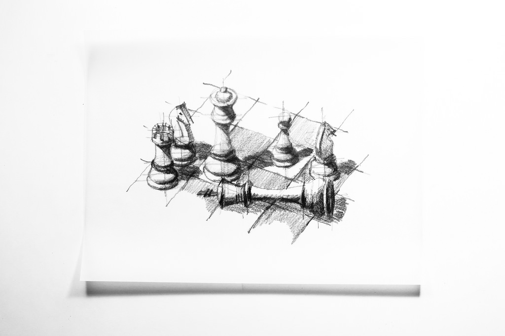 1024x683 Chess, Pencil Lost And Found. A Few Years Ago, When I Was - Chess Sketch