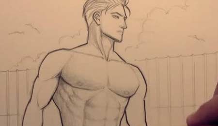450x260 How To Draw Chest Muscles - Chest Sketch