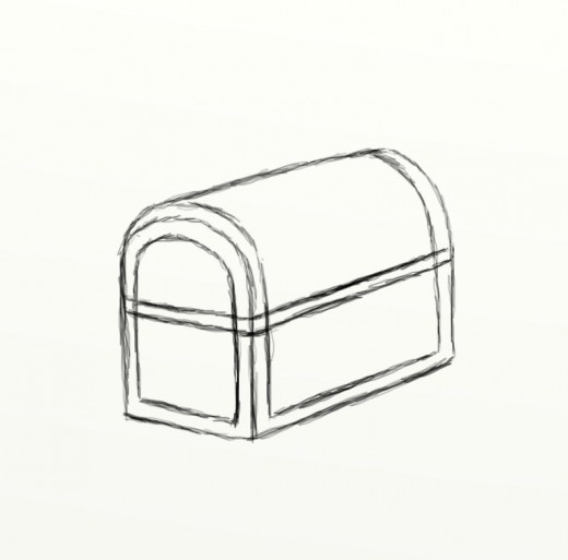520x513 How To Draw A Treasure Chest Feltmagnet - Chest Sketch