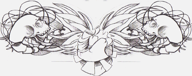 645x256 Ink Tattoo Chest Tattoo By Philip Woods - Chest Tattoo Sketch