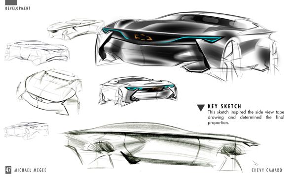 600x364 Chevrolet Camaro By Michael Mcgee, Via Behance Use For Creative - Chevrolet Camaro Sketch