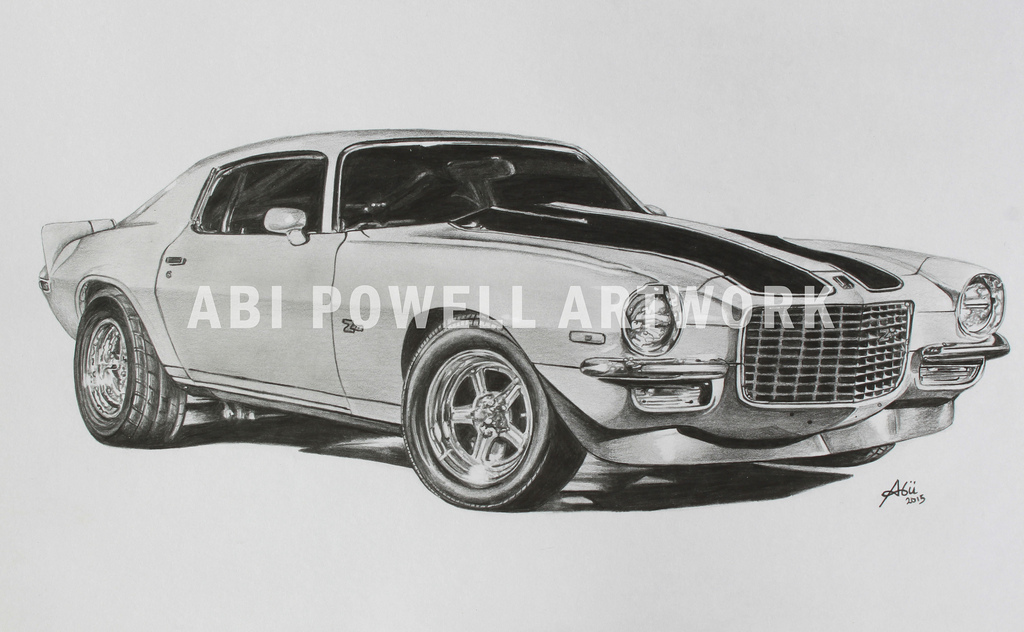 1024x632 Pencil Drawing Chevy Camaro Z28 1971 Pencil Drawing Of A - Chevy Camaro Sketch
