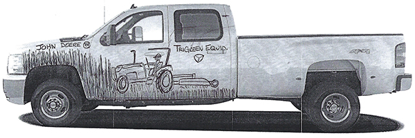 600x200 Chevy Silverado Advertising Wrap For Trigreen Equipment In - Chevy Silverado Sketch