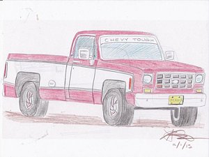 300x225 Chevy Truck Drawings - Chevy Silverado Sketch