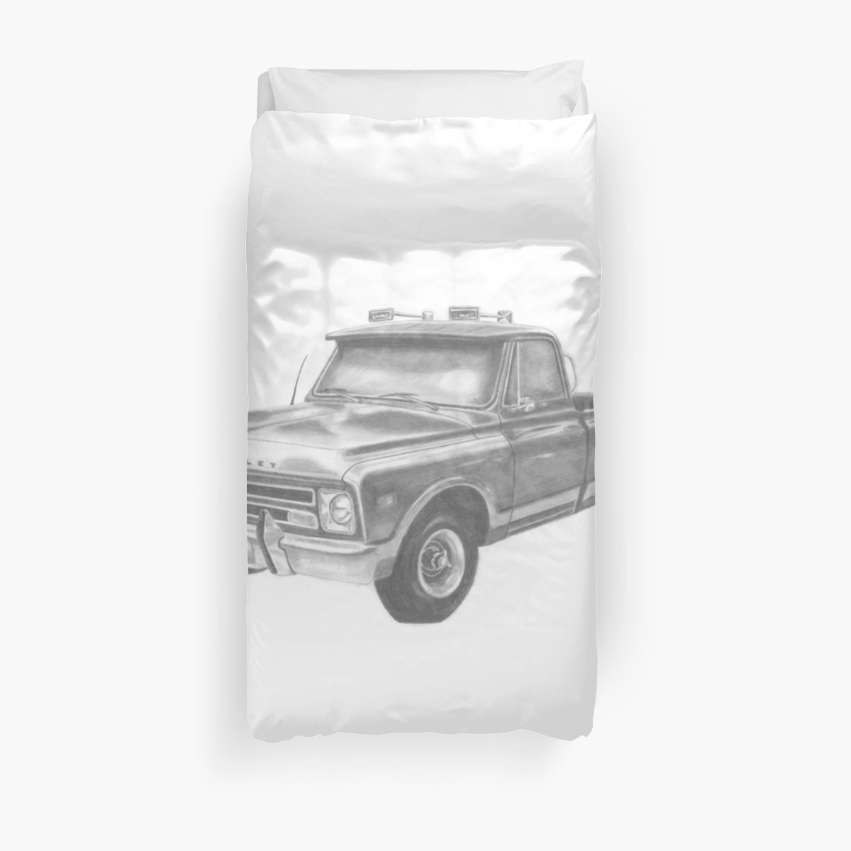 1200x1200 1968 Chevy Truck Sketch Duvet Covers By Sashadawn Redbubble - Chevy Silverado Sketch