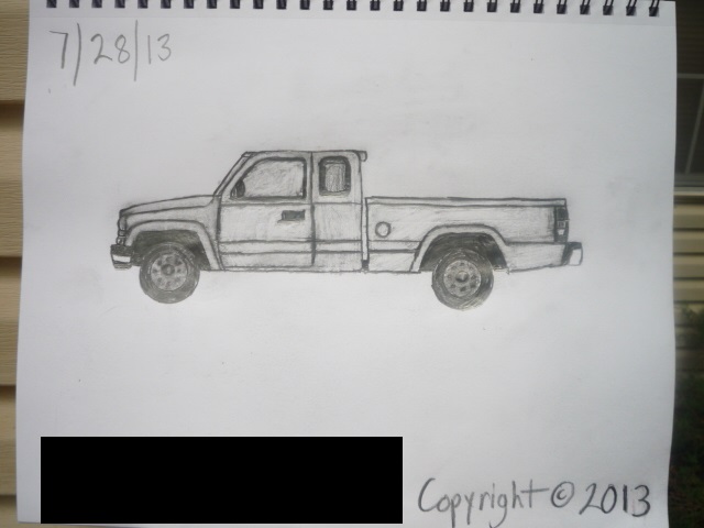 640x480 Sketch Of My Johnny Lightning 2000 Chevy Silverado By - Chevy Silverado Sketch