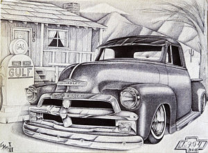 300x220 Chevrolet Truck Drawings Fine Art America - Chevy Sketch