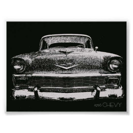 540x540 1956 Chevy Sketch Poster - Chevy Sketch