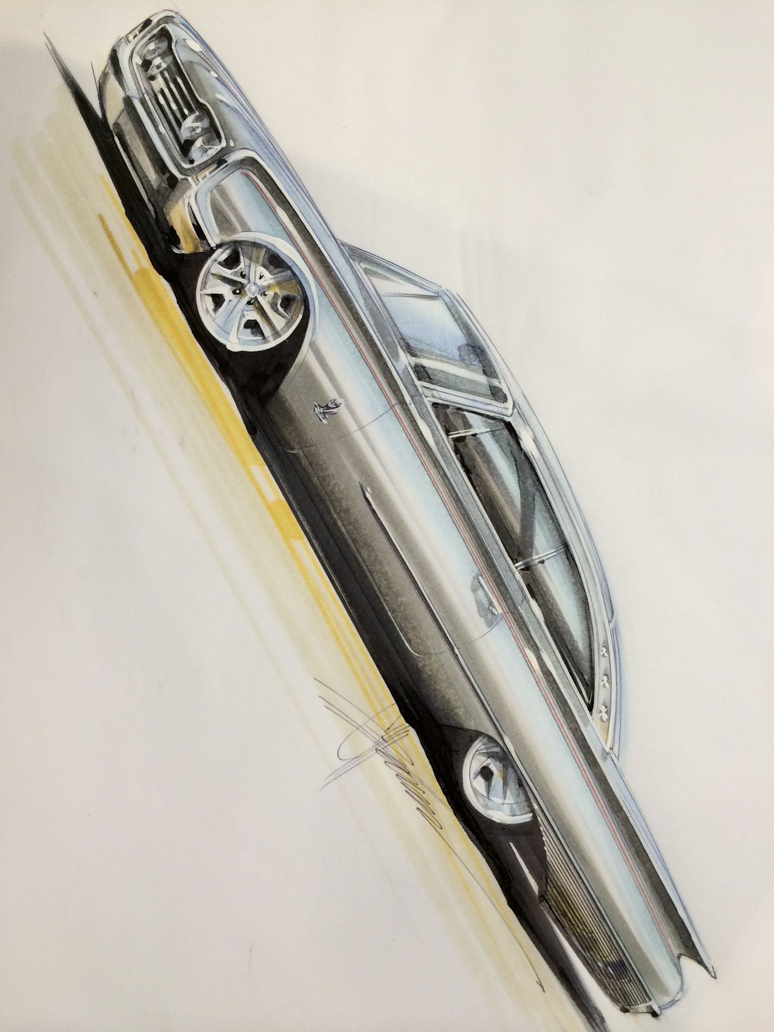 1536x2048 Chip Foose 57 Chevy Sketch - Chevy Sketch