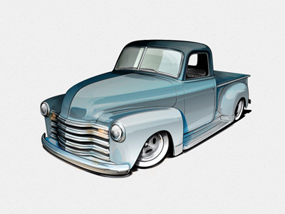 400x300 Drawn Truck Hot Rod Truck - Chevy Truck Sketch