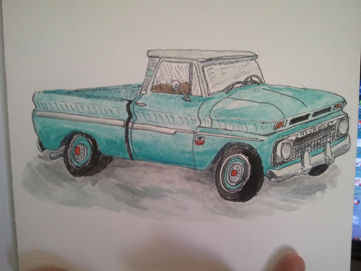 525x394 Shiny Helmet 66 Chevy Truck Sketch - Chevy Truck Sketch