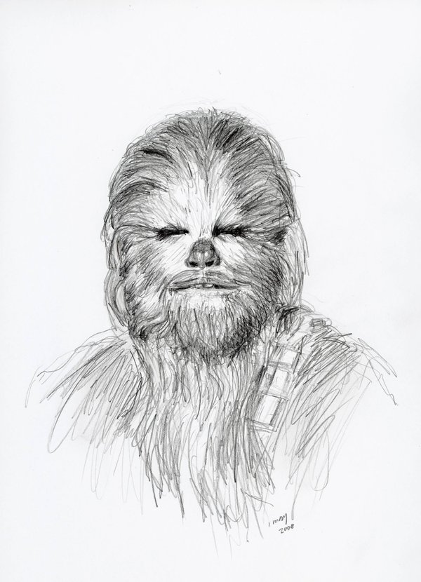 600x830 Chewbacca By Antonvandort - Chewbacca Sketch