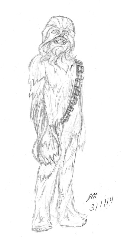 400x779 Daily Sketch Chewbacca Sketch 030114 By Jrmurray76 - Chewbacca Sketch