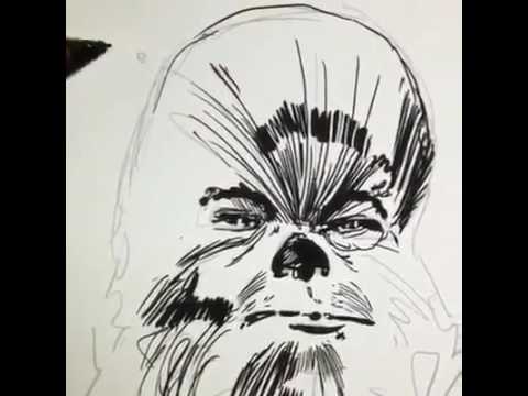 480x360 Live Drawing Of Chewbacca - Chewbacca Sketch