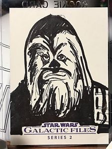 225x300 Star Wars Galactic Files Series 2 Artist Sketch Card 11 Chewbacca - Chewbacca Sketch