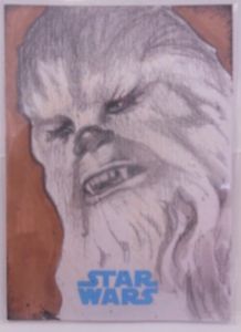 218x300 Topps Star Wars The Force Awakens Chewbacca Sketch Card - Chewbacca Sketch