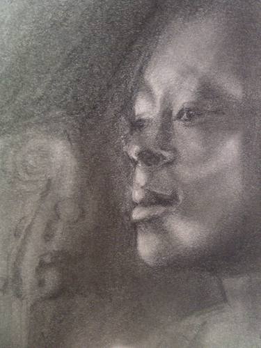 375x500 Chiaroscuro Cellist Drawing By Milan Ndoro Saatchi Art - Chiaroscuro Sketch