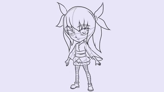 550x309 How To Draw A Chibi Character (With Pictures) - Chibi Anime Sketch