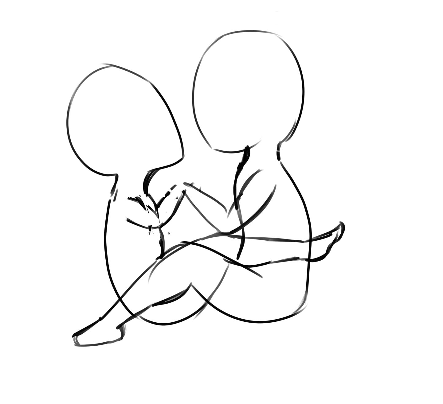 1442x1316 Couple Chibi Sketch Weasyl - Chibi Sketch