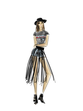 288x384 Festival Fashion Trend Illustrations - Chic Sketch