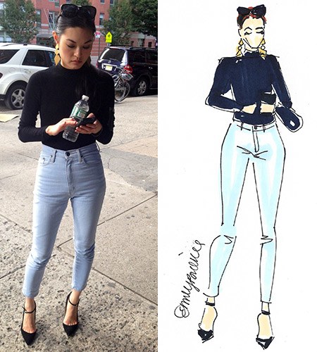 450x500 This Cool New App Turns Your Pictures Into Fashion Sketches Allure - Chic Sketch App