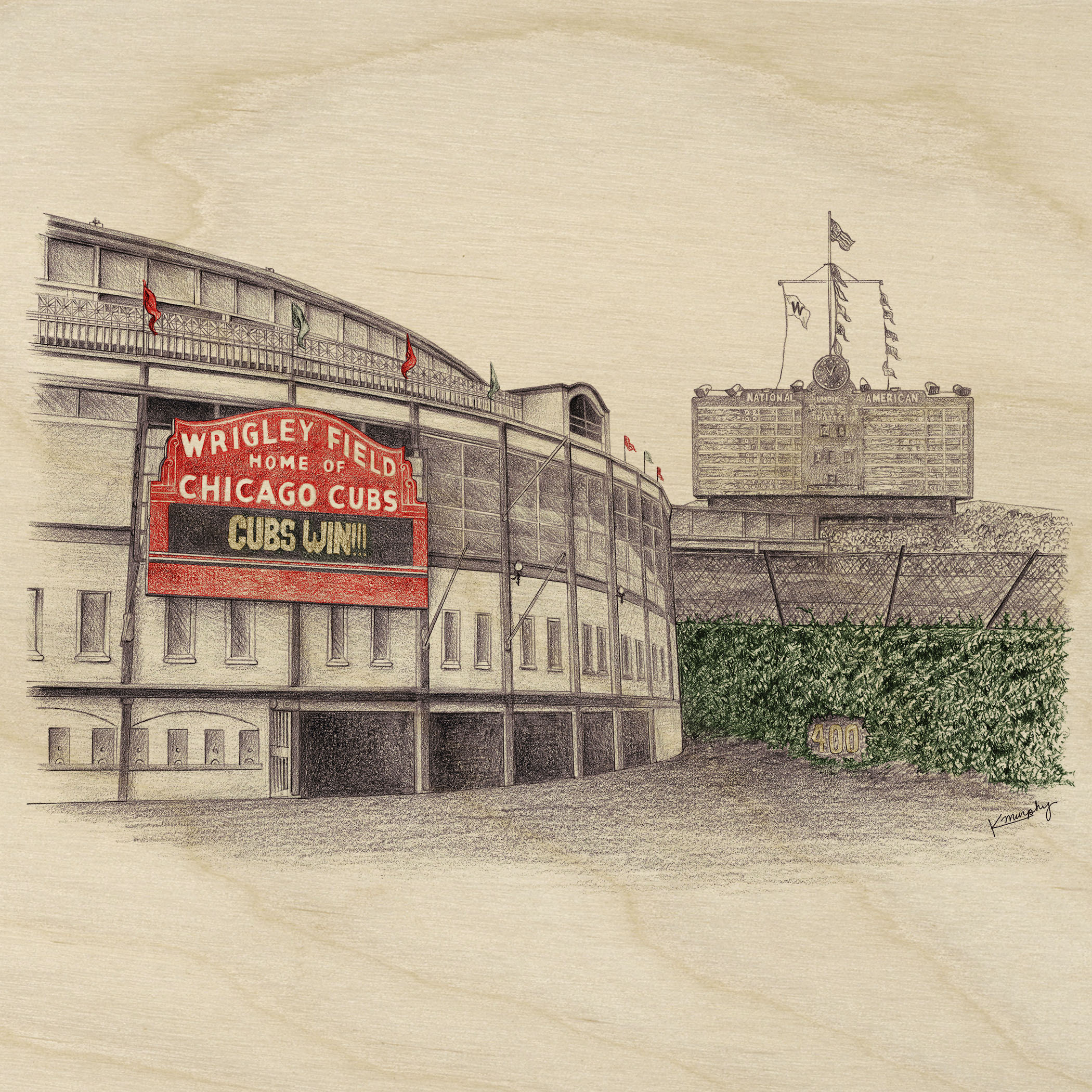 2100x2100 Chicago Cubs Stadium View Gameday Connexion - Chicago Cubs Sketch