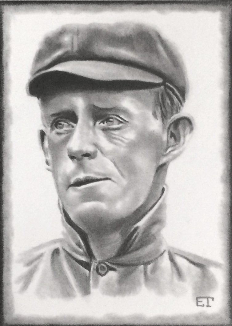754x1059 Johnny Evers Chicago Cubs Baseball Sketch Card By Avintagedreamer - Chicago Cubs Sketch