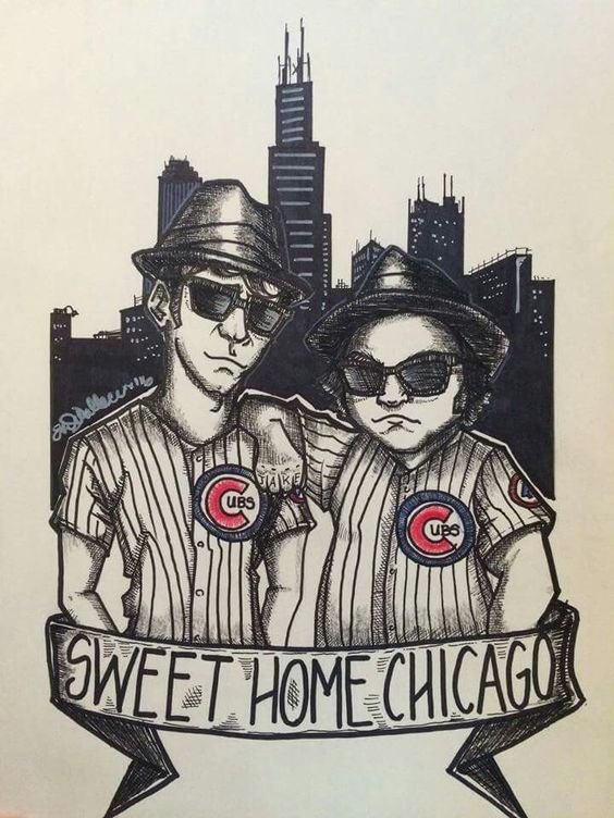 564x752 Love This Blues Brothers And Chicago Cubs Sketch! - Chicago Cubs Sketch