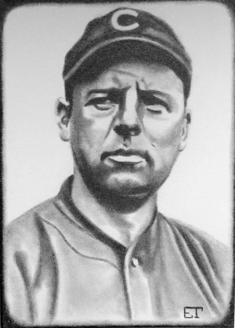 757x1055 Mordecai Brown Chicago Cubs Baseball Sketch Card By - Chicago Cubs Sketch