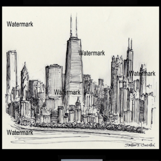 324x324 Chicago Skyline Pen Amp Ink Drawing - Chicago Skyline Sketch