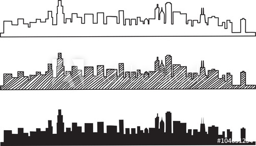 500x286 Free Hand Sketch Of Chicago Skyline. Vector Illustration Eps 10 - Chicago Skyline Sketch