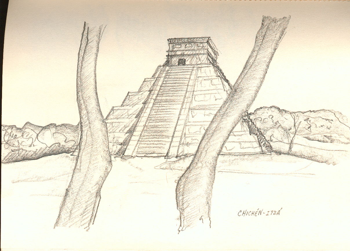 1208x866 Chichen Itza Thebroose Museum Norman Winslow - Chichen Itza Sketch