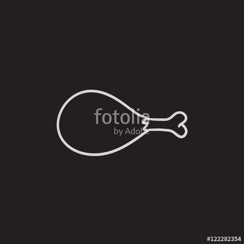 500x500 Chicken Leg Sketch Icon. Stock Image And Royalty Free Vector - Chicken Leg Sketch