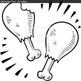 260x263 Download Sketch Of Chicken Leg Clipart Fried Chicken Chicken As Food - Chicken Leg Sketch