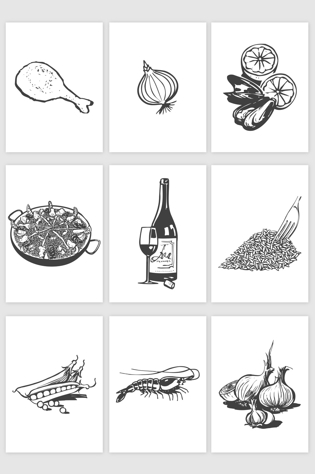 1024x1540 Hand Drawn Sketch Chicken Legs Garlic Vegetables Dry Pot Red Wine - Chicken Leg Sketch