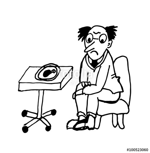 490x500 A Man On A Diet Looking - Chicken Leg Sketch