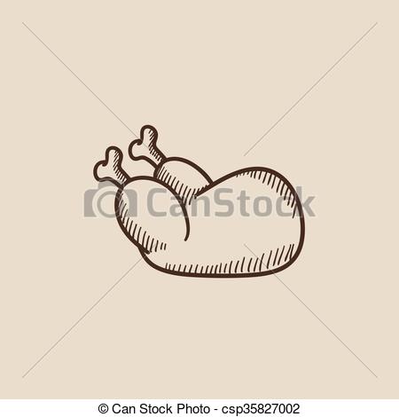 450x470 Raw Chicken Sketch Icon. Raw Chicken Sketch Icon For Web, Mobile - Chicken Sketch
