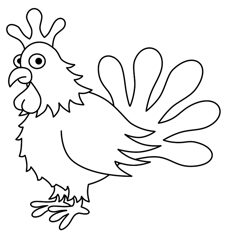 225x236 Cartoon Chicken Step By Step Drawing Lesson - Chicken Sketch Drawing