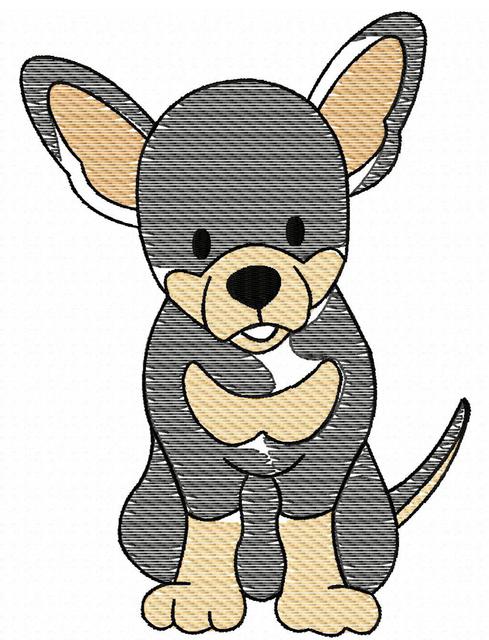 489x640 Chihuahua Sketch Embroidery Design - Chihuahua Sketch