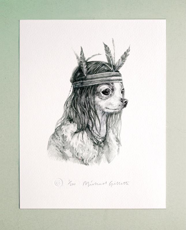 645x800 Hippy Chihuahua Dog Drawing Pencil Art Print Michael Gillette - Chihuahua Sketch