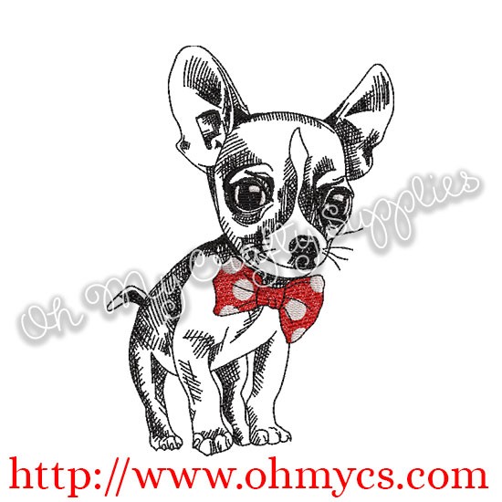 550x550 Sketch Chihuahua Embroidery Design - Chihuahua Sketch