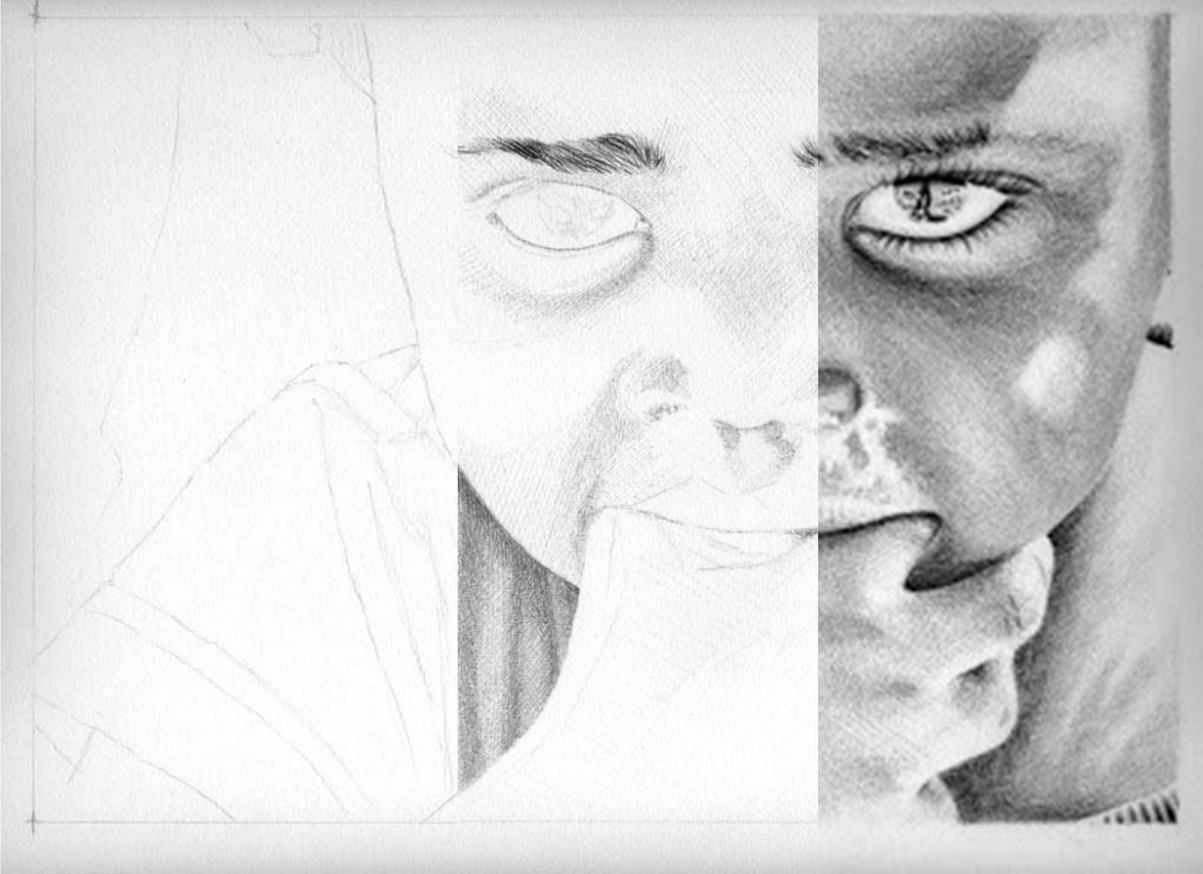 2410x1750 How To Draw A Realistic Child Face With A Ballpoint Pen. - Child Face Sketch