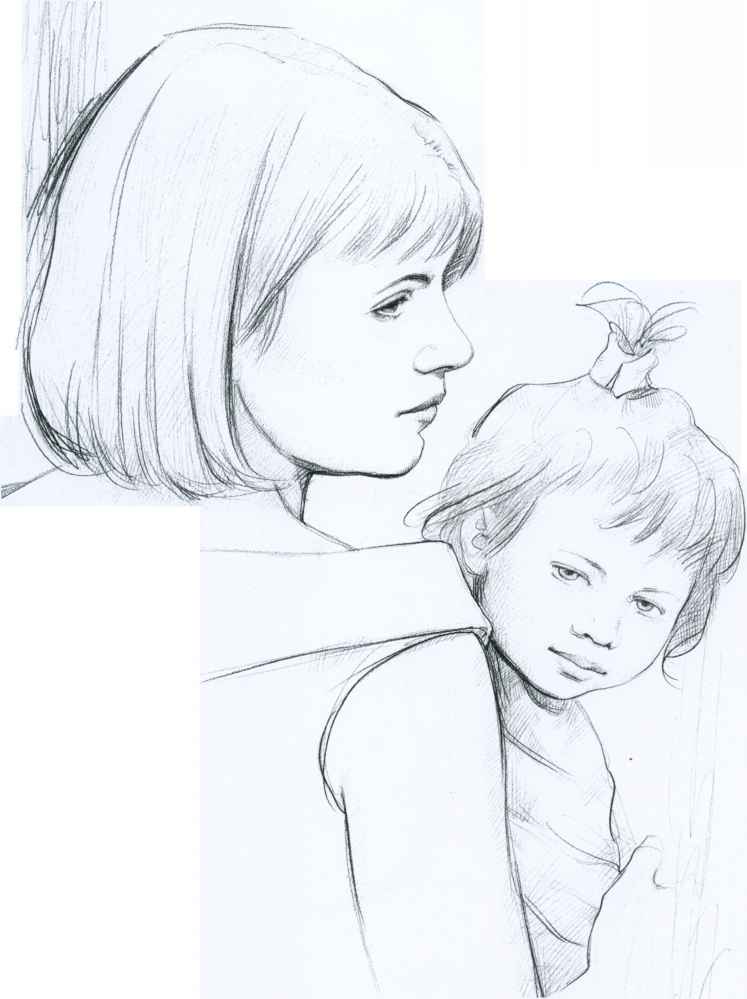 747x999 Portrait Studies - Child Face Sketch