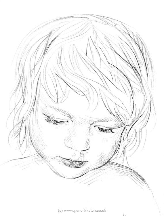 570x750 Sketch Of A Child Drawing By Anna Shipstone - Child Face Sketch