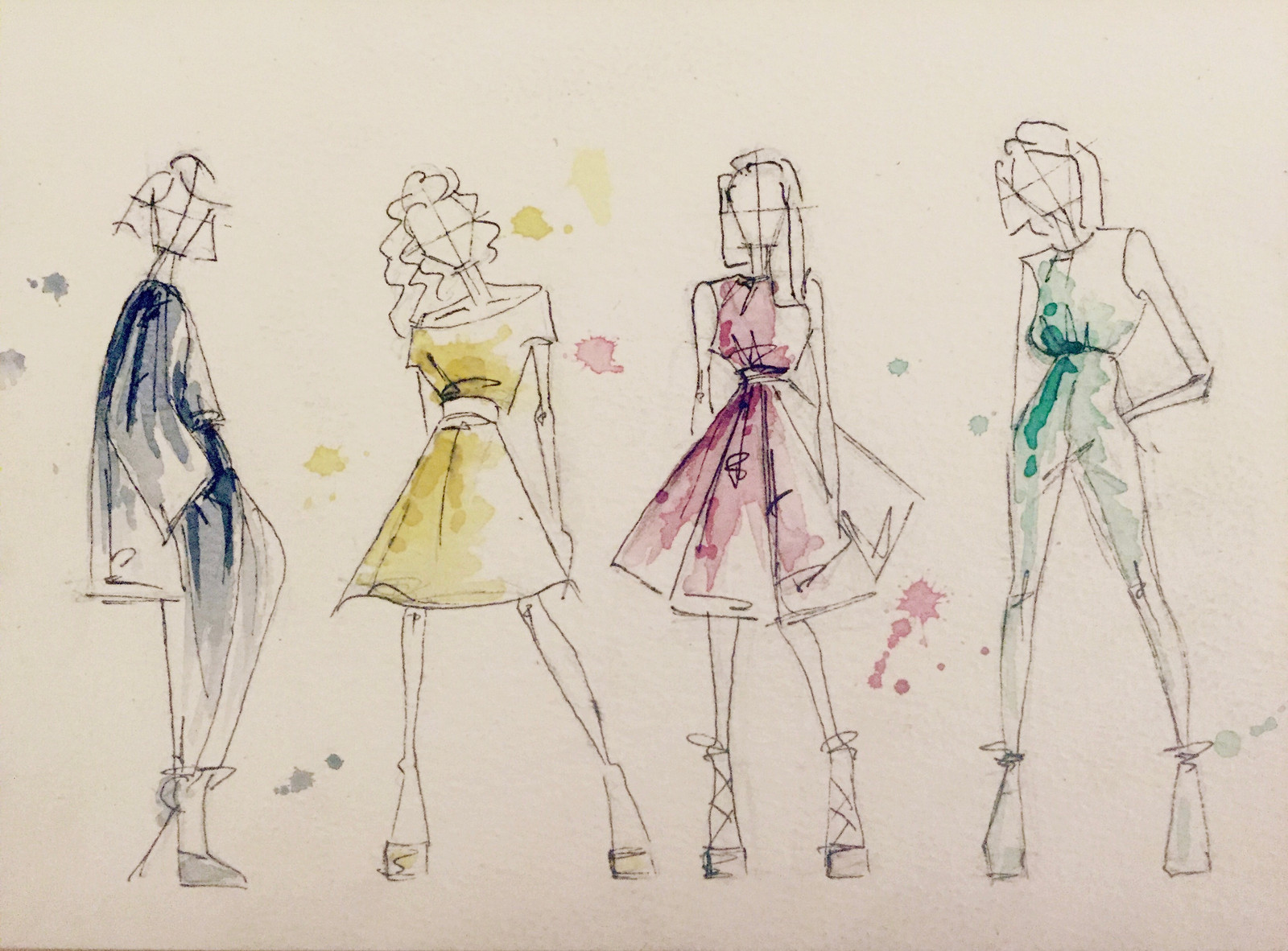 1600x1182 Fashion Illustration Poppy Victoria May United Kingdom - Child Fashion Sketch